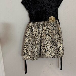 Elegant Black and Gold Kids Dress